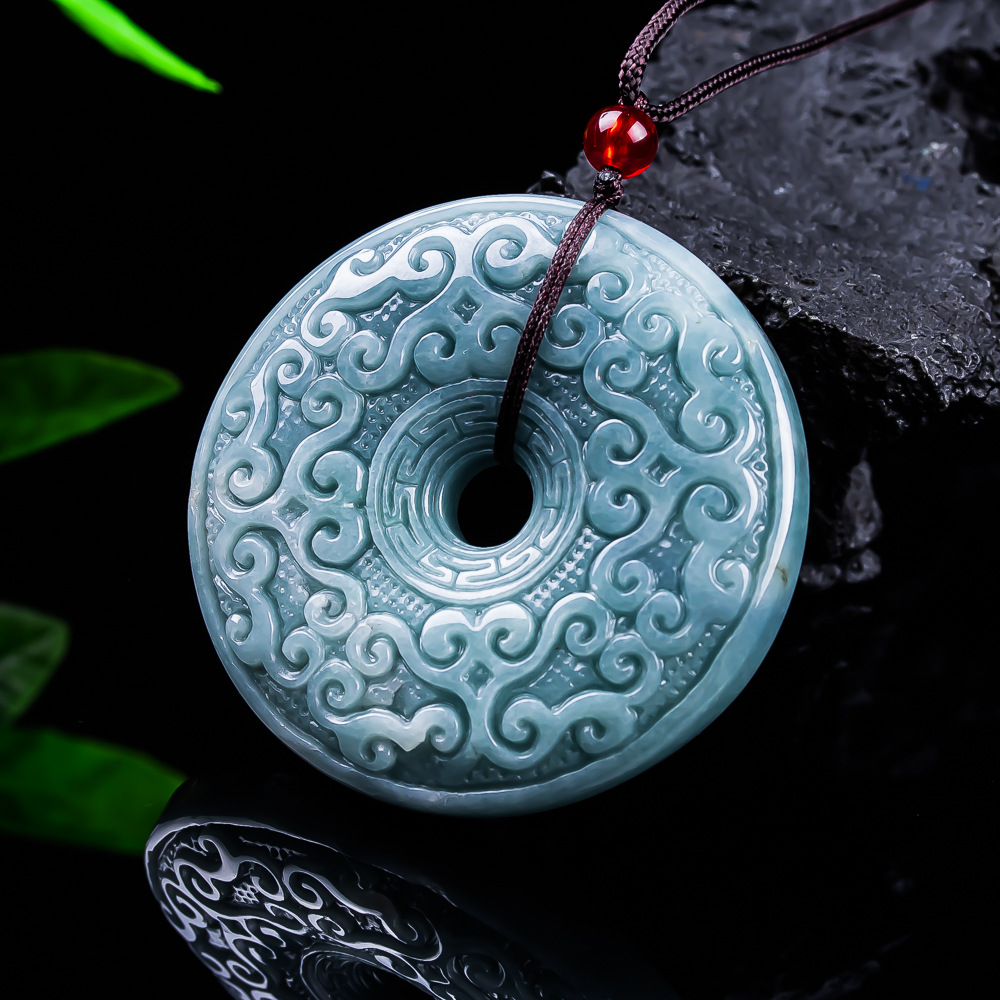 Collier pendentif fleur en jad - Vintage Necklace avis et prix